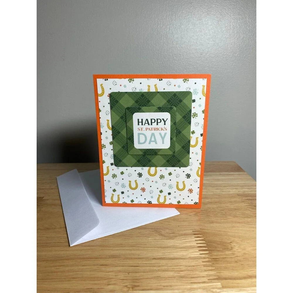 Handmade St. Patrick’s Day Blank Greeting Card A2 & Envelope
